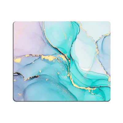 Cyan Blue Marble Mouse Pad