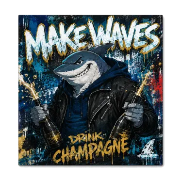 Make Waves Shark Canvas