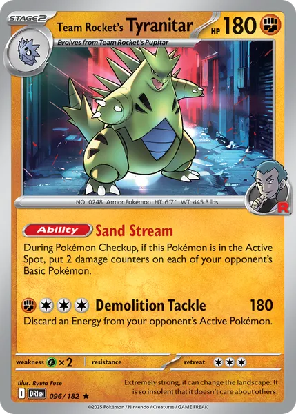 Team Rocket's Tyranitar 096/182 [Pokémon Center Stamp]