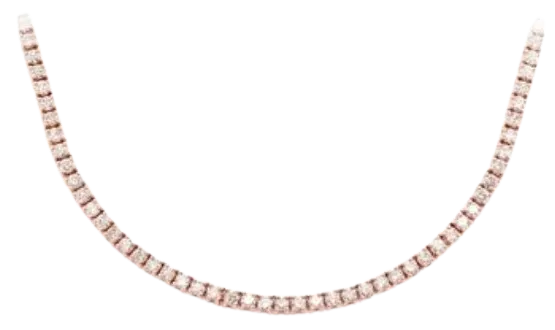 2pt Prong Set Tennis Necklace 14k Solid Gold 5.50ctw