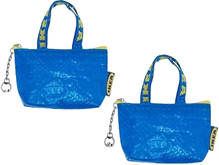 Key & Coin Purse KNOLIG Bag Small Blue with One Zipper Bag (2 set)