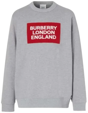 Patch Cotton Sweatshirt Grey