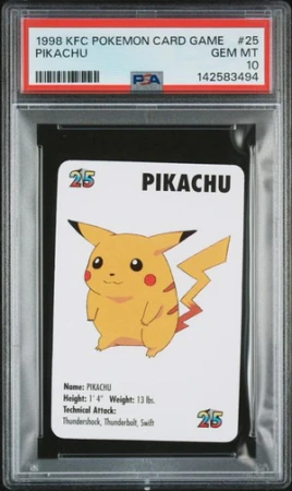 PSA 10 PIKACHU 1998 KFC POKEMON CARD GAME