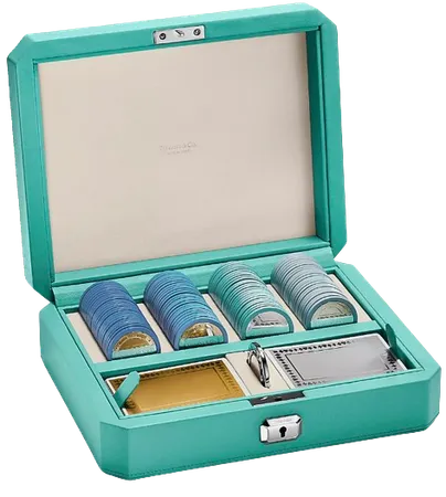 Poker Set in Tiffany Blue® Leather