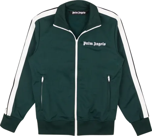 Palm Angels Classic Track Jacket 'Green/White'