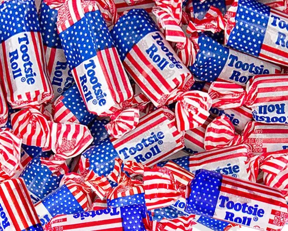 Candy Retailer - Flag Tootsie Rolls - Patriotic Candy - Red White and Blue Candy - Perfect for Fourth of July - 2 Pounds