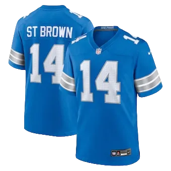 Men's Detroit Lions Amon-Ra St. Brown Nike Blue Game Jersey