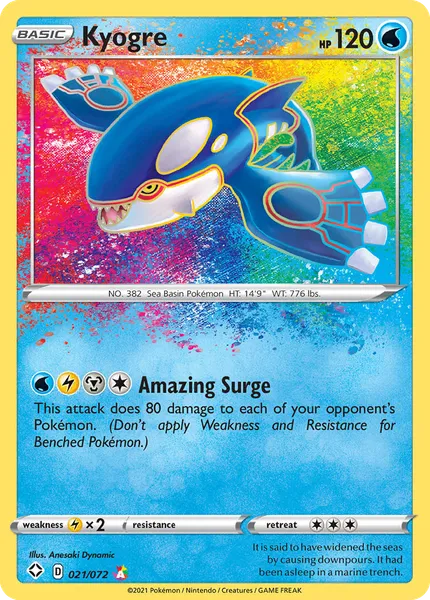 Kyogre 021/072 [Holo Amazing]