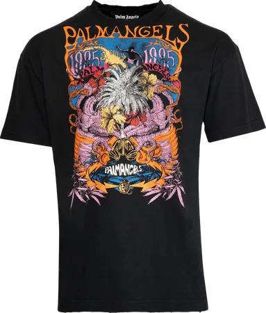 Palm Angels Palm Concert Print T-Shirt 'Black/Multicolor'