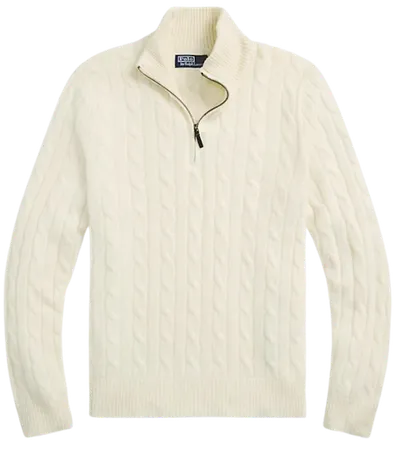 Cable-Knit Cashmere Quarter-Zip Sweater