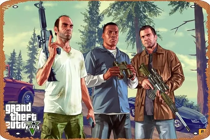 GTA 5 Game Poster 3 8 x 12 Inches