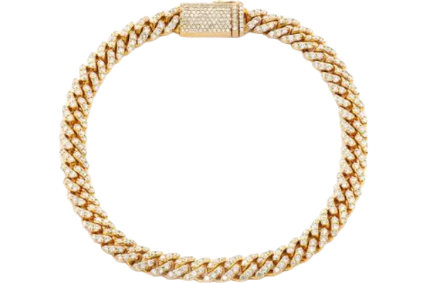 6MM Miami Cuban Diamond Bracelet 14k Solid Gold 4.25ctw