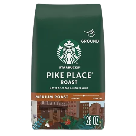 Starbucks Ground Coffee, Medium Roast Coffee, Pike Place Roast, 100% Arabica, 1 Bag (28 Oz)