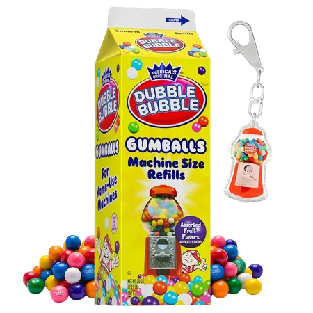 PlayO Gumballs for Gumball Machine - Refill Bubble Gum 20-Ounce - Carton of Double Bubble Assorted Gum Ball Candies -Kosher
