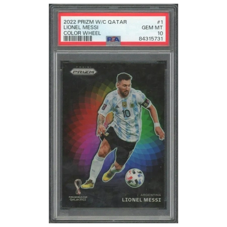 2022 Panini Prizm World Cup Color Wheel Lionel Messi PSA 10