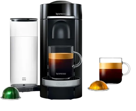 Nespresso VertuoPlus Deluxe Coffee and Espresso Machine, 60 ounces, Piano Black