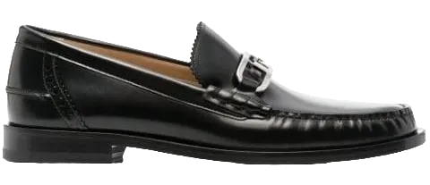 FF-plaque leather loafers