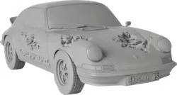 Eroded Porsche Carrera RS Figure