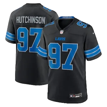 Men's Detroit Lions Aidan Hutchinson Nike Black 2nd Alternate Game Jersey