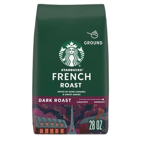 Starbucks Ground Coffee, Dark Roast Coffee, French Roast, 100% Arabica, 1 bag (28 oz)