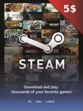 Steam Gift Card 5 USD - Steam Key