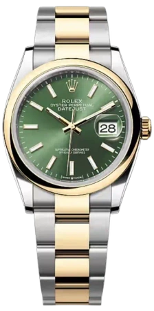 Datejust 36mm Yellow Rolesor Green Dial