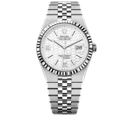 Rolex Land-Dweller 40mm Oystersteel White Honeycomb-Motif Dial