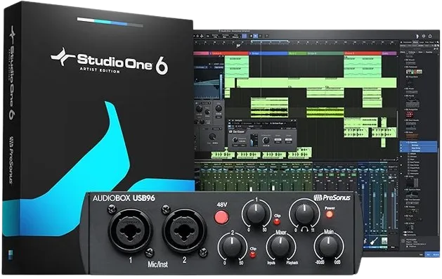 PreSonus AudioBox 96 25th Anniversary USB Audio Interface with Studio One Artist DAW Recording Software
