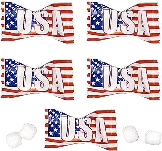 USA Flag Butter Mint Candies Bags 100 Count Individually Wrapped American Flags Red White & Blue Mint Candy 13 Ounce Bags Fourth of July Goodies Treat Candy Patriotic Party Favor Supplies Decorations