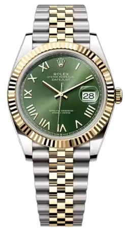 Datejust 41mm Yellow Rolesor Fluted Mint Green Dial