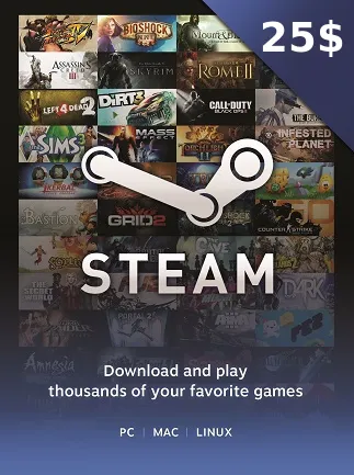 Steam Gift Card 25 USD - Steam Key