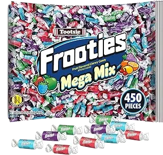 Frooties Mega Mix - 450 Pieces Assorted Fruit Flavor Chewy Candy - Over 3 lb. Bag of Bulk Treats - 50.06 oz