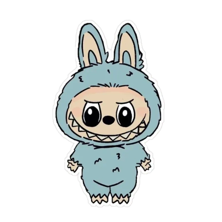 Labubu Sticker Cyan