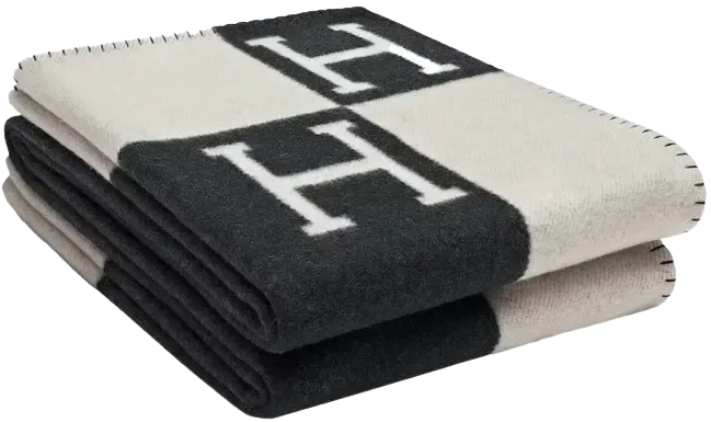 Avalon Throw Blanket Ecru/Gris Fonce