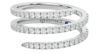 Spiral Diamond Ring White Gold