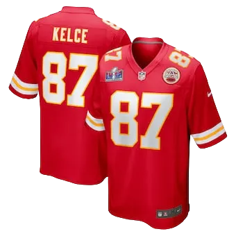 Men's Kansas City Chiefs Travis Kelce Nike Red Super Bowl LVIII Game Jersey