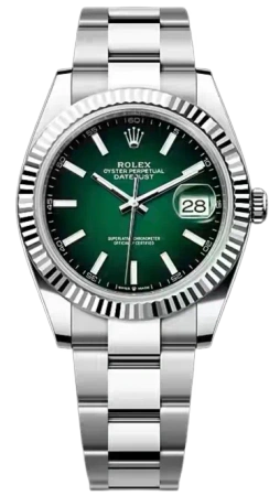 Datejust 41mm Steel Fluted Green Ombré Dial