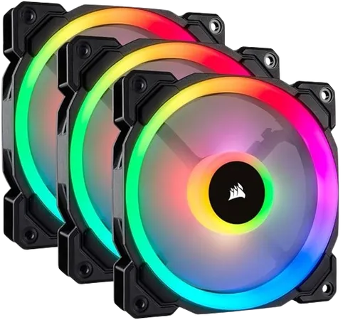 LL Series LL120 RGB 120mm Dual Light Loop RGB LED PWM Fan 3 Fan Pack