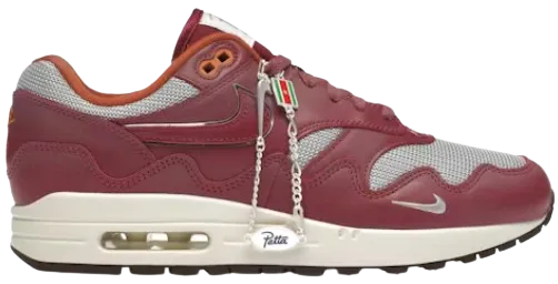 Nike Air Max 1 Patta Waves Rush Maroon (with Bracelet)