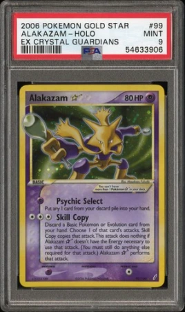 PSA 9 ALAKAZAM-HOLO EX CRYSTAL GUARDIANS