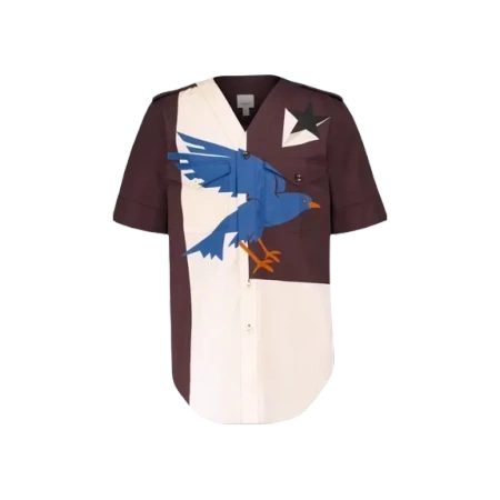 Bird Geo Print Short Sleeve Shirt