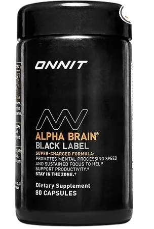 Alpha Brain Black Label Capsule (80ct) Premium Citicoline Brain Supplement