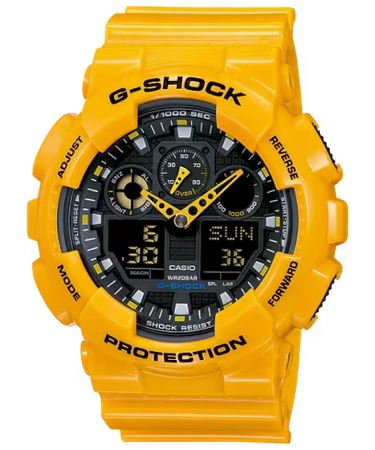 Casio G-Shock GA-100A-9ADR - Yellow Velocity Indicator
