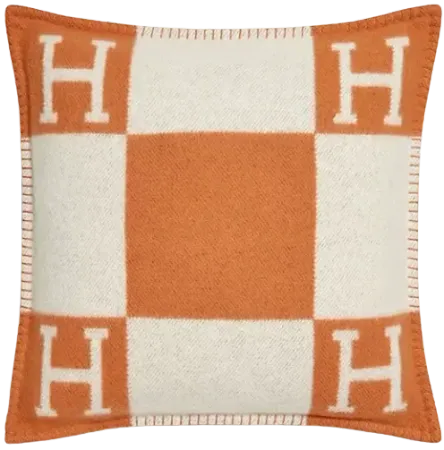 Avalon Pillow, Small Model Écru / Potiron