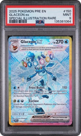 PSA 9 FA/Glaceon VMAX Evolving Skies-Secret (English)