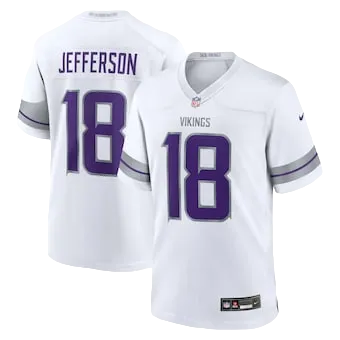 Men's Minnesota Vikings Justin Jefferson Nike White Alternate Game Player Jersey