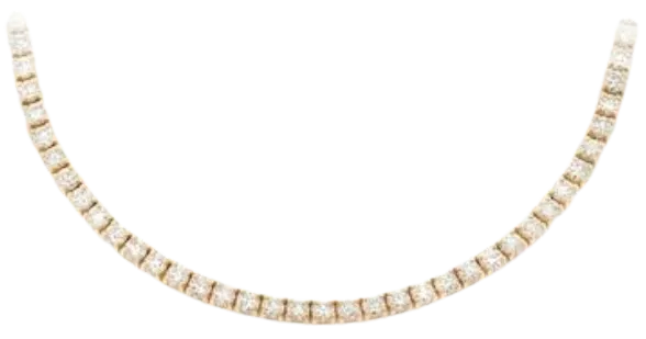 6pt Prong Set Diamond Tennis Necklace 14k Solid Gold 10.50ctw