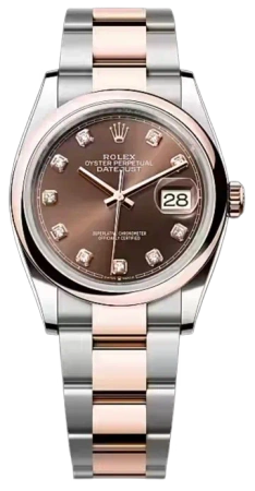 Datejust 36mm Everose Rolesor Chocolate Dial