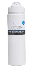 24 fl oz Rich Black Solid Print Insulated Stainless Steel Water Bottle