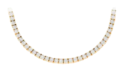2pt Miracle Set Tennis Necklace 14k 4.00ctw